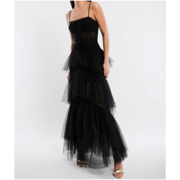 BCBGMaxAzria Dresses & Skirts - BCBGMAXAZRIA Oly Tiered Ruffle Tulle Evening Gown 2
